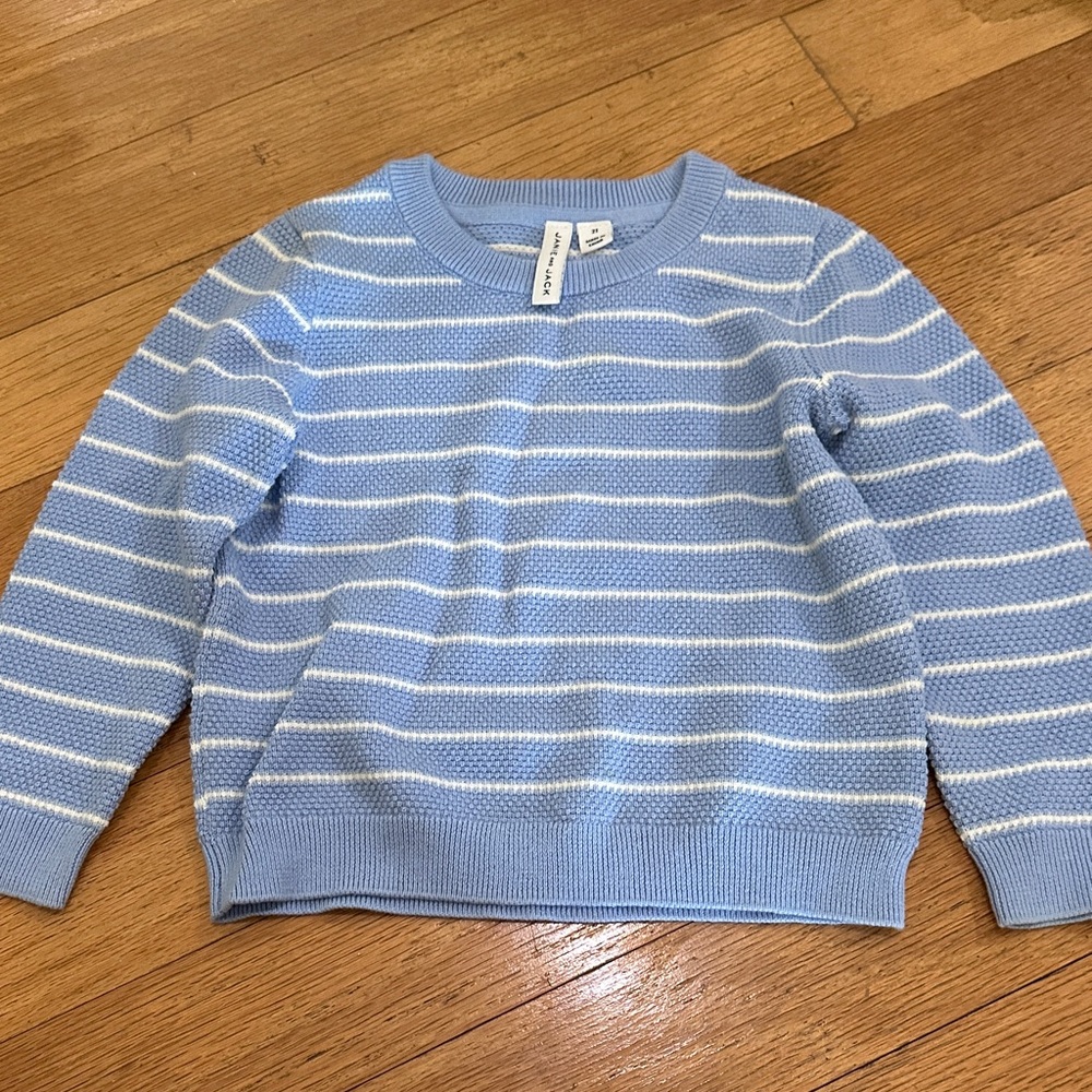 Janie and Jack Light Blue and White Striped Knit Sweater
